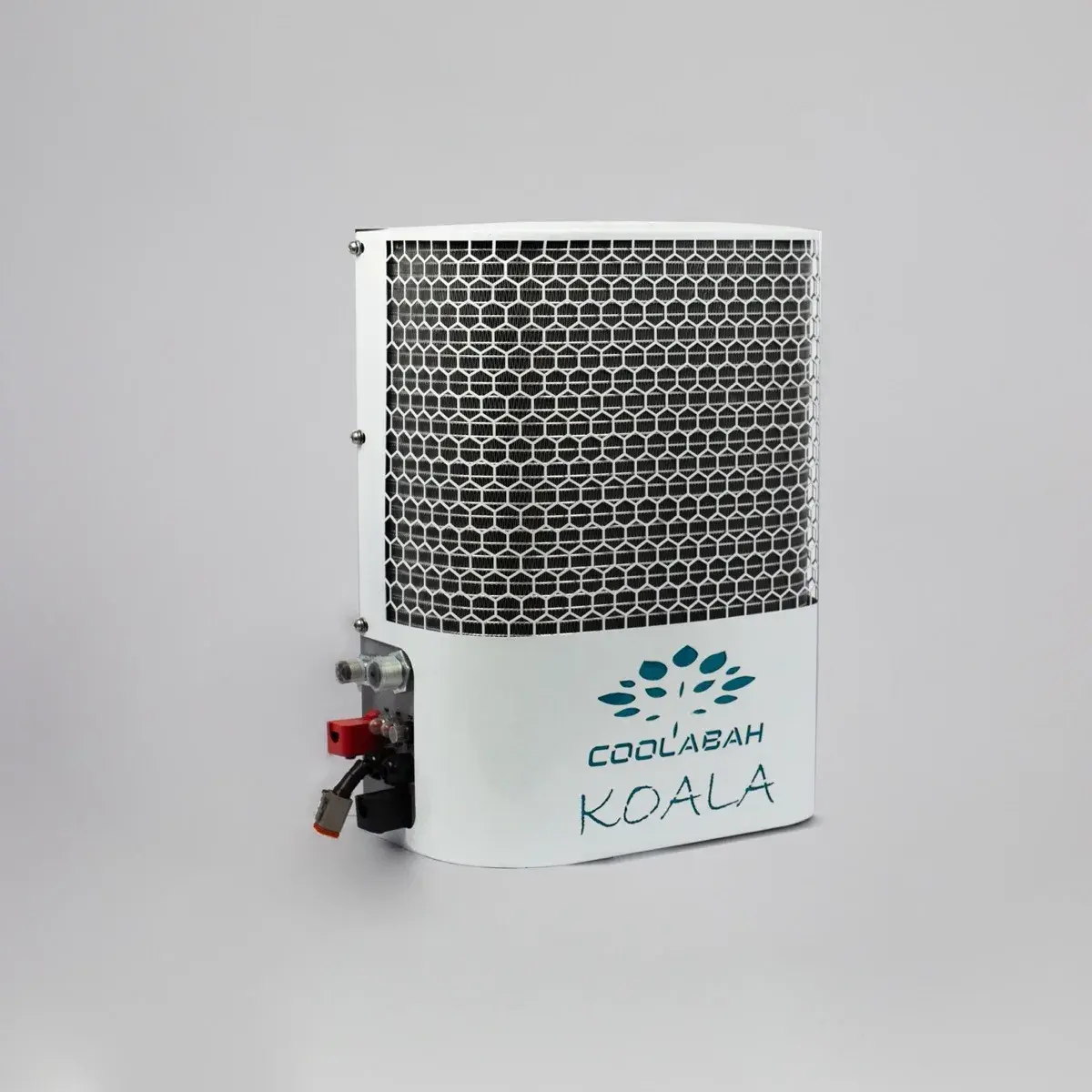 The Koala bunk cooler, a white rear-wall unit with a honeycomb condenser grille